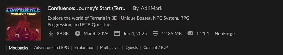 Confluence: Journey's StartのMODパック日本語化バナー画像