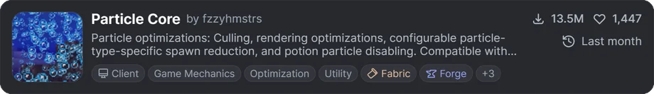 Minecraft軽量化MOD『Particle Core』のアイキャッチバナー画像